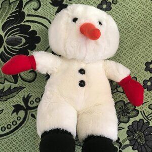 SNOWMAN PLUSH WITH CARROT NOSE & MITTENS BY EMOTIONS made in Korea